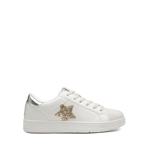 [Bree] Star Low-top Fashion Sneakers - WHITE/GOLD - 3